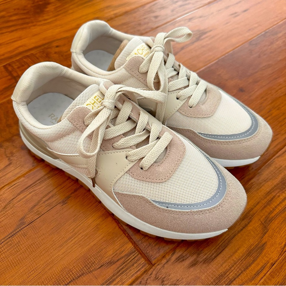 Rachel Zoe Tan and Cream Sneakers Size 10